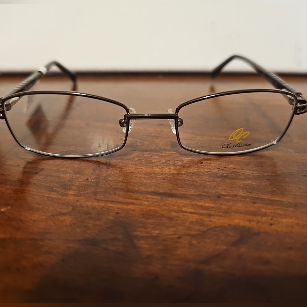 NWT- ORG. 102.00 OLEG CASSINI Dark Brown Eyeglasses Frames